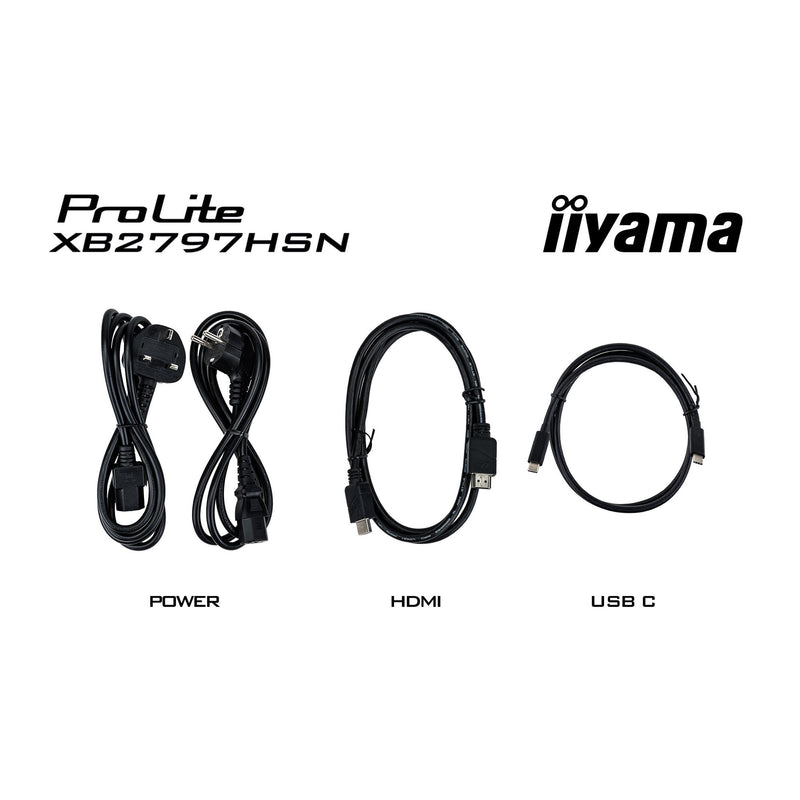 Afbeelding laden in galerijviewer, Iiyama prolite xb2797hsn-b1 27 monitor (zwart, 100 hz, hdmi, displayport, usb-c, lan, audio)
