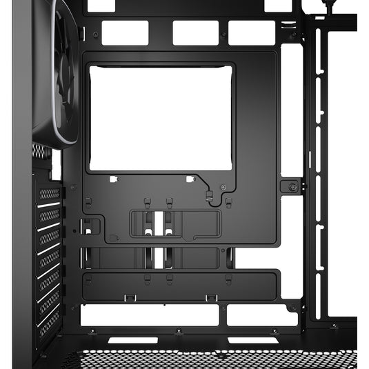Sharkoon ak5g rgb midi tower behuizing (zwart | 2x usb-a | 1x usb-c | rgb | tempered glass)