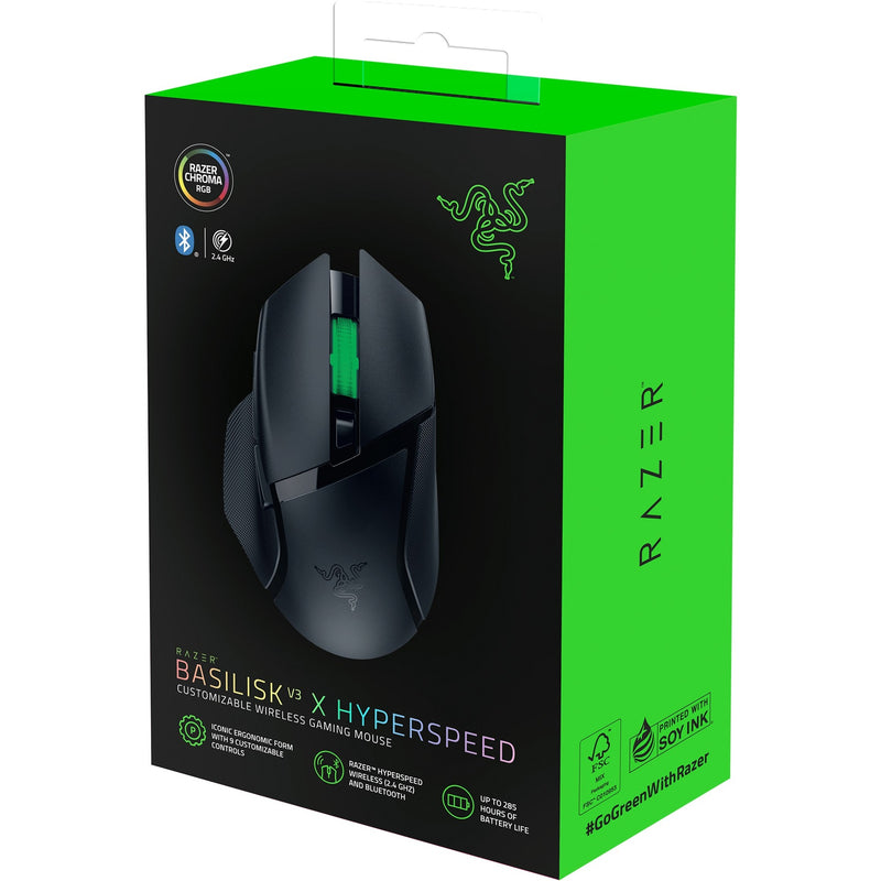 Afbeelding laden in galerijviewer, Razer basilisk v3 x hyperspeed gaming muis (zwart, 400 - 18000 dpi, hyperspeed wireless, bluetooth)
