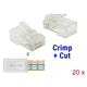 Delock rj45 crimp+cut plug cat.6 utp stekker (transparant, 20 stuks)