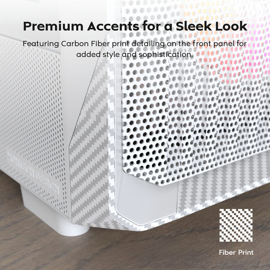 Montech x5 midi tower behuizing (wit | 2x usb-a | 1x usb-c | tempered glass)