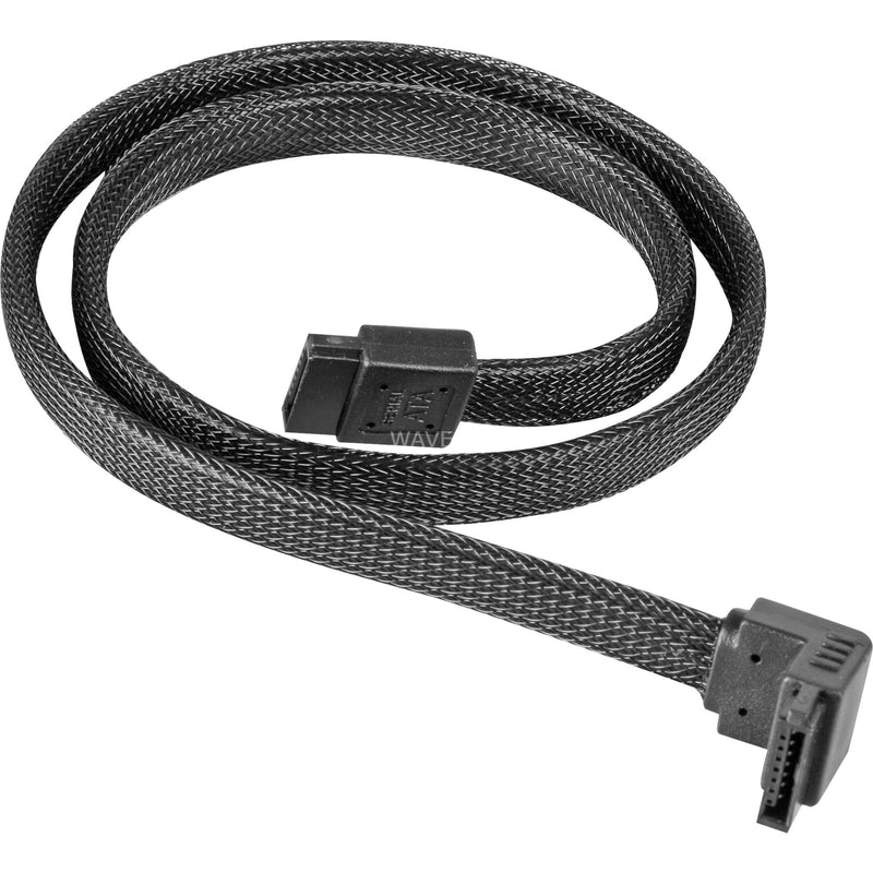 Afbeelding laden in galerijviewer, Silverstone sata iii kabel 50cm (zwart, 6gb s, 90º connector, cp08)
