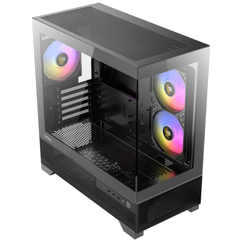 Afbeelding laden in galerijviewer, Antec cx500m rgb mini tower behuizing (zwart | 3x usb-a | tempered glass)
