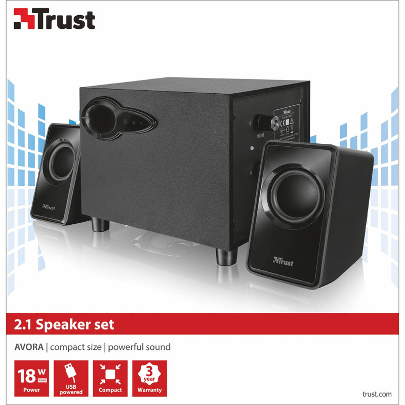 Afbeelding laden in galerijviewer, Trust avora 2.1 subwoofer speaker set pc-luidspreker (zwart, 20442)
