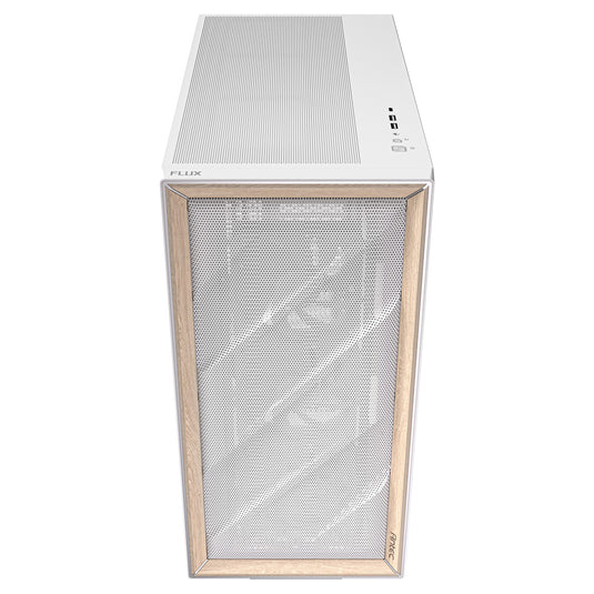 Antec flux midi tower behuizing (wit | 2x usb-a | 1x usb-c | tempered glass)