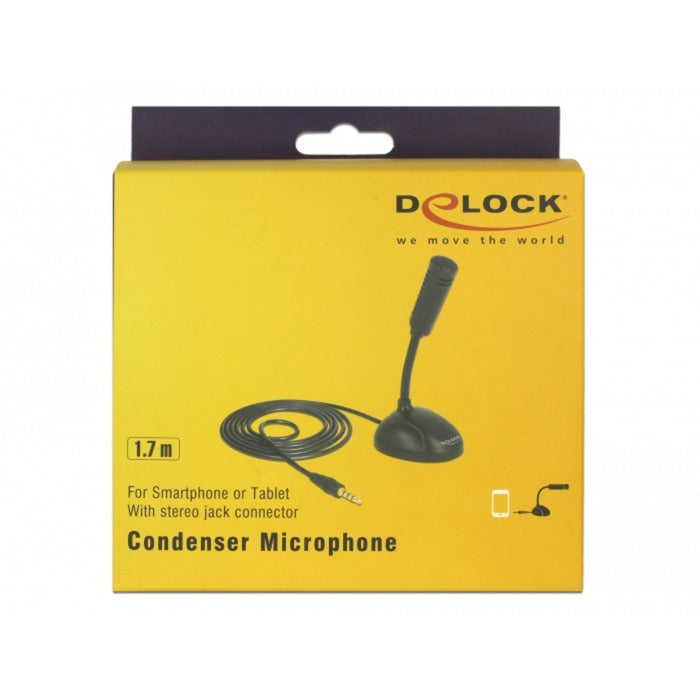Afbeelding laden in galerijviewer, Delock condensator microfoon (zwart)
