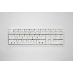 Ducky zero 6108 pure white rgb mechanisch gaming toetsenbord (wit, us lay-out (qwerty), cherry mx2a red, 100%, rgb leds, double-shot pbt, hot swap, 2.4ghz | bluetooth | usb-c)
