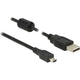 Delock cable usb 2.0-a > usb mini-b 5pin 0,70m kabel (zwart)