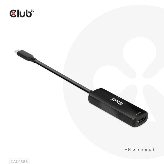Club 3d usb-c naar hdmi 2.1+ pd 3.0 100 watt adapter (zwart)