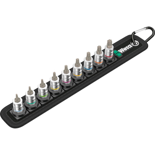 Wera riem a3 torx hf zyklop bitmoerenset met houderfunctie, 1 4 aandrijving dopsleutel (zwart zilver)