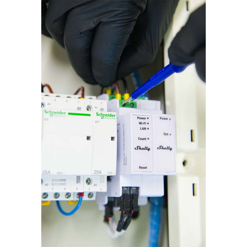 Afbeelding laden in galerijviewer, Shelly pro dimmer 0 1-10v pm (blauw, bluetooth 4.2, wifi)
