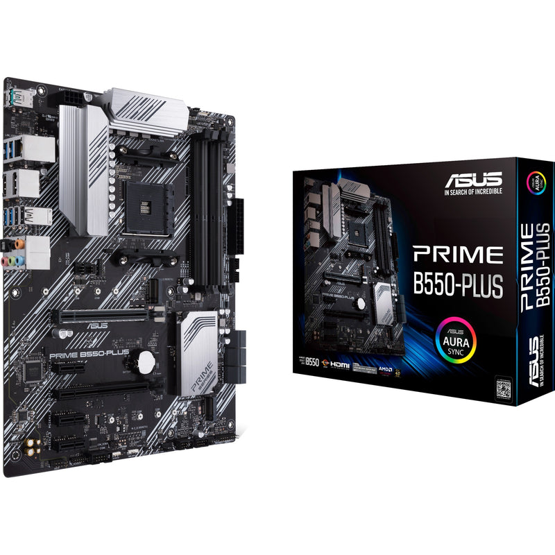 Afbeelding laden in galerijviewer, Asus prime b550-plus socket am4 moederbord (zwart zilver, raid, gb-lan, sound, atx)
