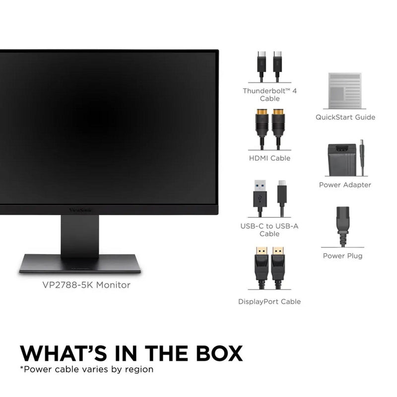 Afbeelding laden in galerijviewer, Viewsonic vp2788-5k mac-compatible 27 4k uhd monitor (zwart, 2x thunderbolt 4, 1x hdmi, 1x displayport, usb-a, usb-c)
