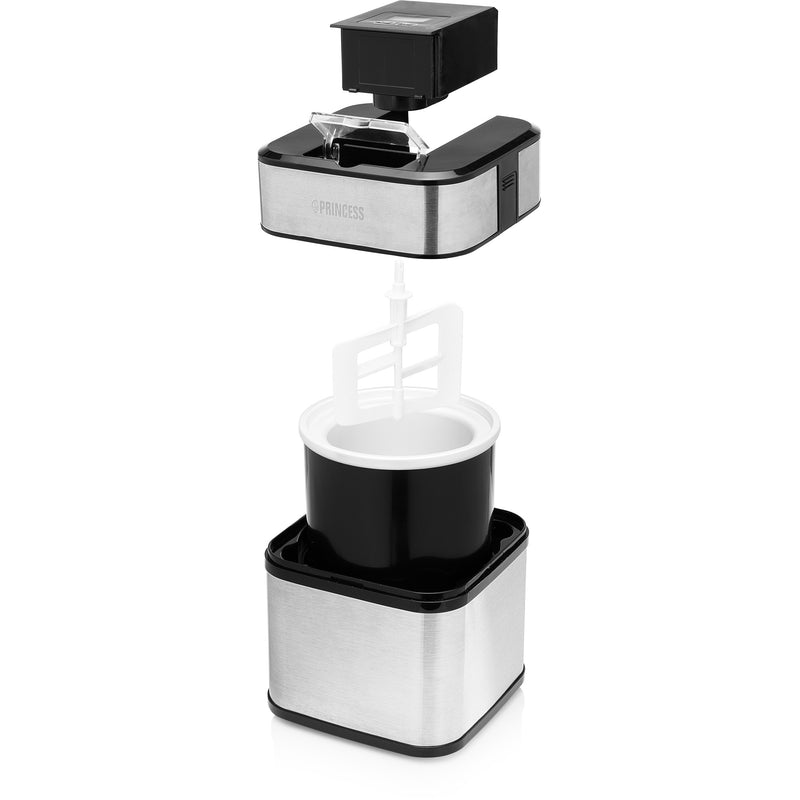 Afbeelding laden in galerijviewer, Princess 282605 ice cream maker ijsmachine (roestvrij staal zwart, 1,5 liter)
