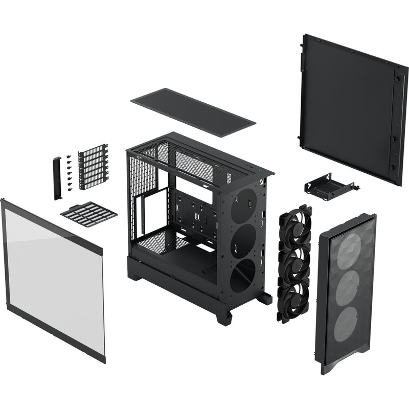 Afbeelding laden in galerijviewer, Fractal design pop 2 air midi tower behuizing (zwart | 1x usb-a | 1x usb-c | tempered glass)
