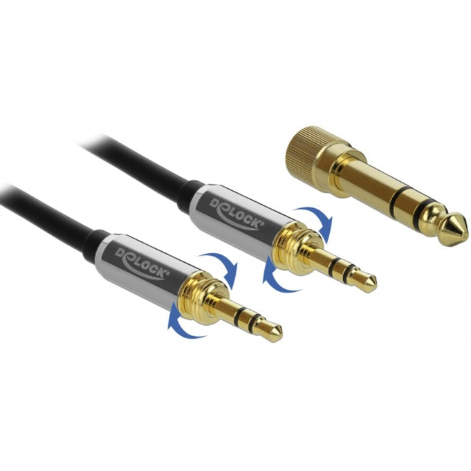 Afbeelding laden in galerijviewer, Delock stereokabel 3,5 mm 3 pin-stekker > 3,5 mm 3 pin-stekker (zwart, 2 meter)

