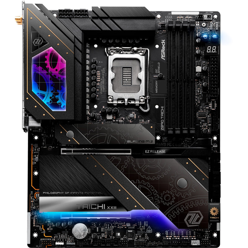 Afbeelding laden in galerijviewer, Asrock z890 taichi socket 1851 moederbord (zwart, raid, 5gb-lan, 2.5gb-lan, wi-fi 7, bt, sound, atx)
