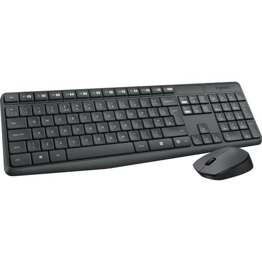 Logitech mk235 draadloze desktopset (zwart, us-international lay-out (qwerty))