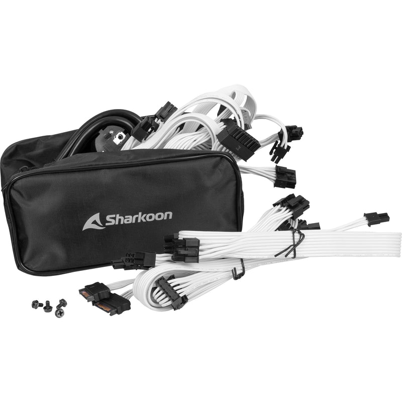 Afbeelding laden in galerijviewer, Sharkoon rebel p30 gold white modulaire 1000 watt voeding (wit, 1x 12vhpwr, 4x pcie)
