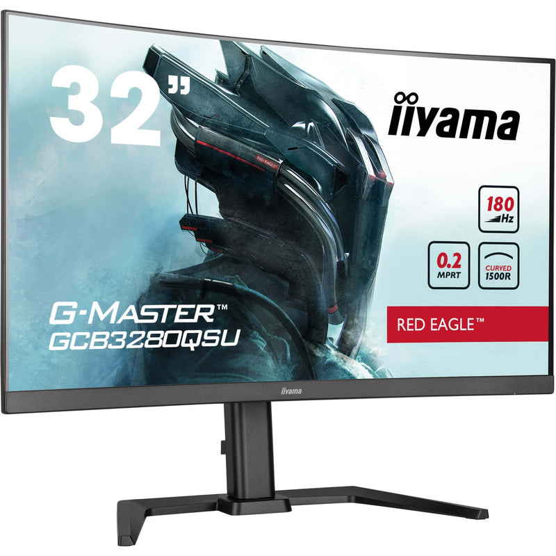 Afbeelding laden in galerijviewer, Iiyama g-master red eagle gcb3280qsu-b2 31.5 curved gaming monitor (zwart, 2x hdmi, displayport, 2x usb-a, usb-b, 180 hz)

