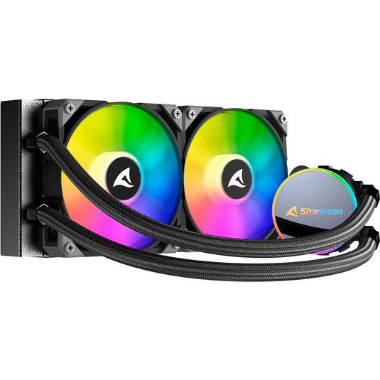 Sharkoon s70 rgb waterkoeling (zwart, 4-pins pwm fan-connector)