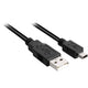 Sharkoon usb-a 2.0 > mini usb-b kabel (zwart, 1 meter, dubbele afscherming)