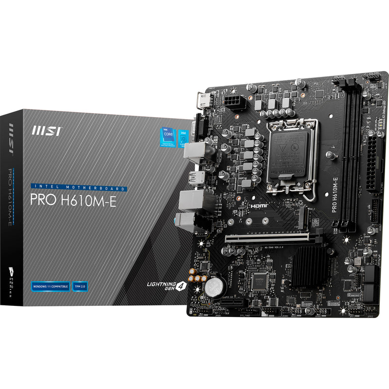 Afbeelding laden in galerijviewer, Msi pro h610m-e socket 1700 moederbord (gb-lan, sound, µatx)
