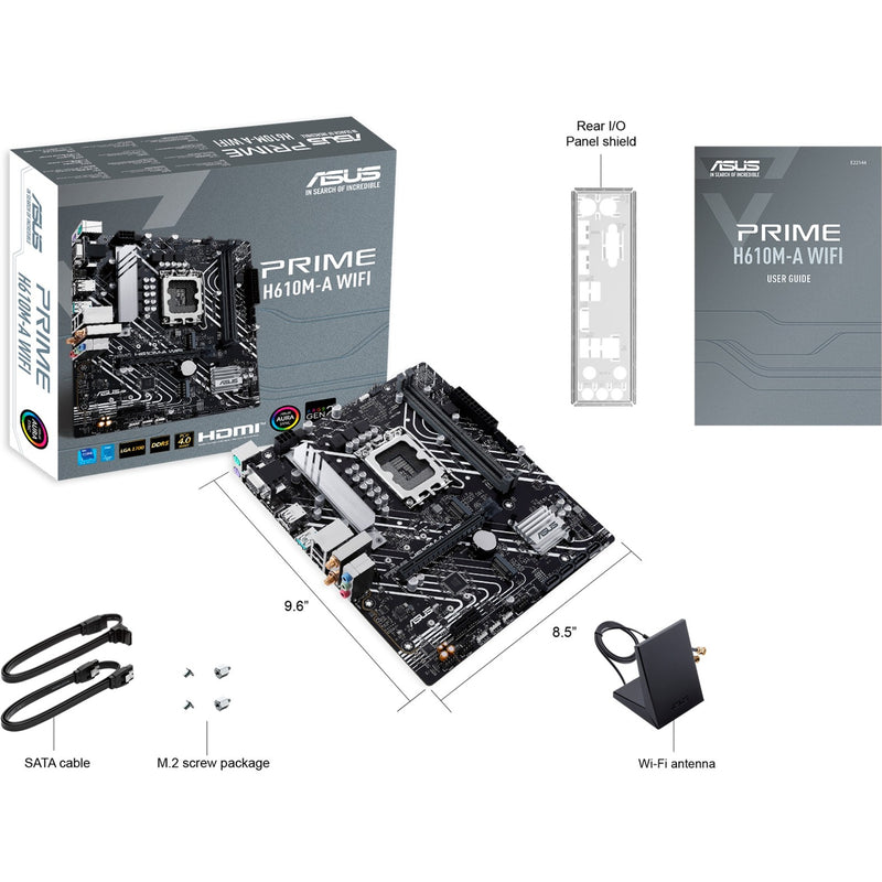 Afbeelding laden in galerijviewer, Asus prime h610m-a wifi socket 1700 moederbord

