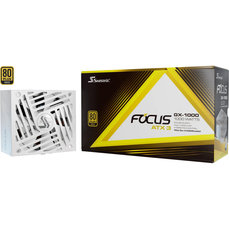 Afbeelding laden in galerijviewer, Seasonic focus gx-1000 atx3.1 modulaire 1000 watt voeding (wit, 3x pcie)
