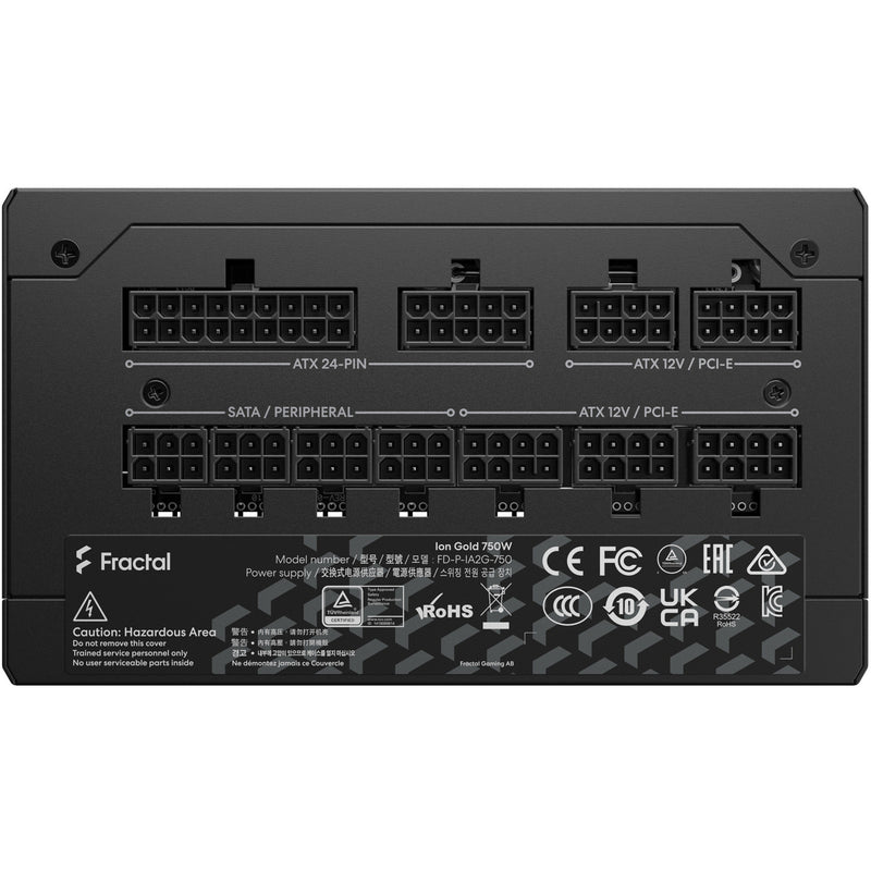 Afbeelding laden in galerijviewer, Fractal design ion gold 3 modulaire 750 watt voeding (zwart, 1x 12v-2x6, 3x pcie)
