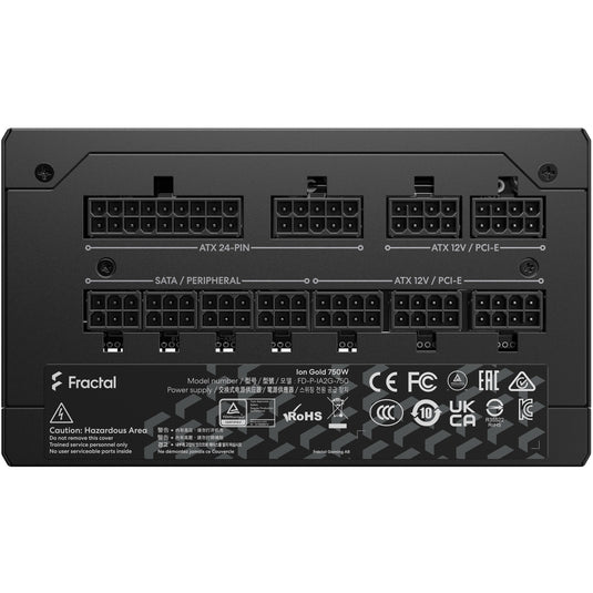 Fractal design ion gold 3 modulaire 750 watt voeding (zwart, 1x 12v-2x6, 3x pcie)