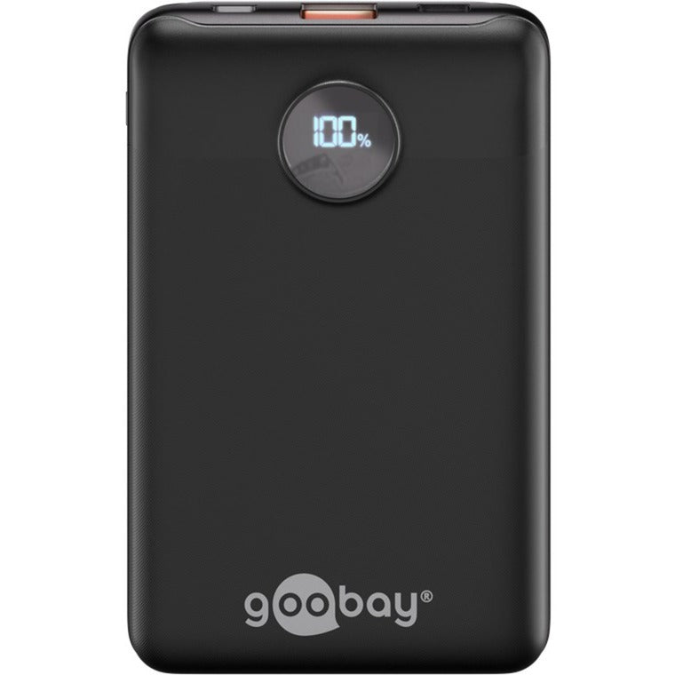 Afbeelding laden in galerijviewer, Goobay powerbank compact 10.000 mah (zwart, 10 ah, 1x usb-a, 1x usb-c, power delivery, quick charge)
