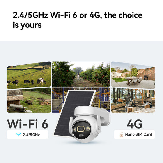 Imou aov pt 4k kit (wifi+4g) simcard sd beveiligingscamera (wit, 8 mp, wifi 6, 4g lte, solar panel, ai-detectie)