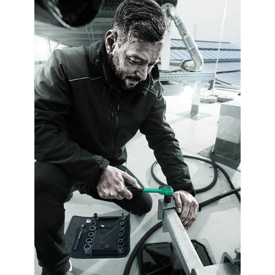 Wera 8010 b zyklop comfort ratel (zwart groen, met omschakelpal en 3 8 aandrijving)