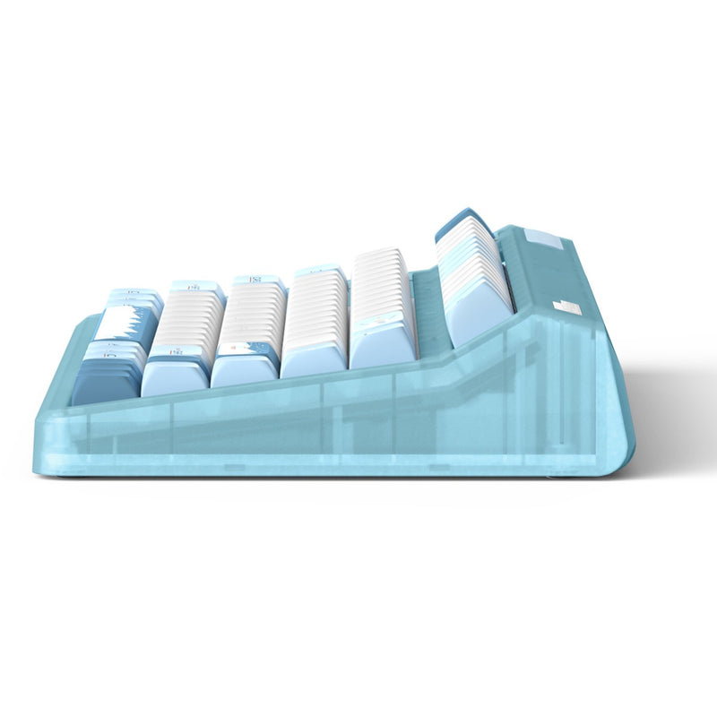 Afbeelding laden in galerijviewer, Iqunix og80 wintertide wireless mechanical keyboard (lichtblauw, us lay-out (qwerty), iqunix moonstone, 80% (tkl), rgb leds, hot-swappable, pbt, 2.4ghz | bluetooth 5.1 | usb-c)
