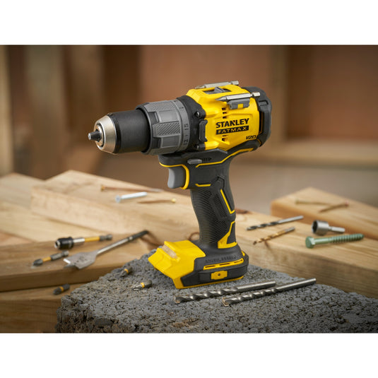 Stanley fatmax v20 18v borstelloze schroefklopboormachine (geel zwart, accu en oplader niet inbegrepen)