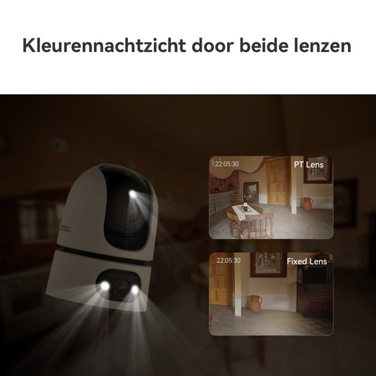 Imou ranger dual pro 10mp beveiligingscamera (wit, 2x 5mp, wifi 6)