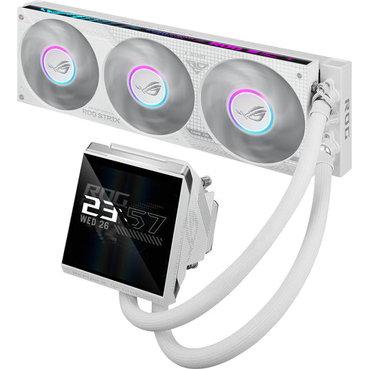 Asus rog strix lc iv 360 argb lcd waterkoeling (wit, 4-pin pwm)