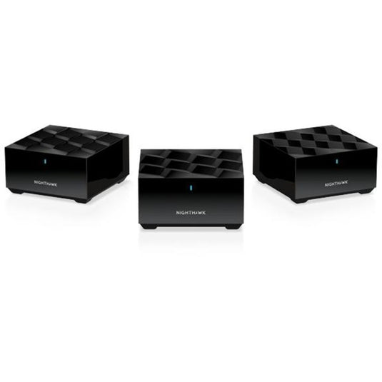 Netgear nighthawk mk73s mesh wifi 6 3-pack mesh router (zwart, 1x router, 2x satellieten )