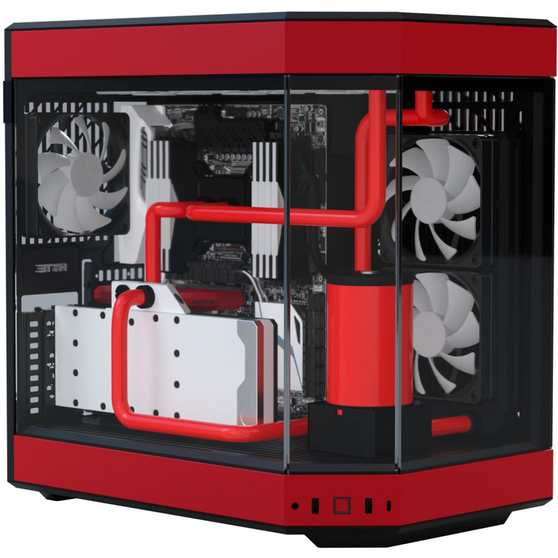 Afbeelding laden in galerijviewer, Hyte y60 midi tower behuizing (rood zwart | 3x usb-a | tempered glass)
