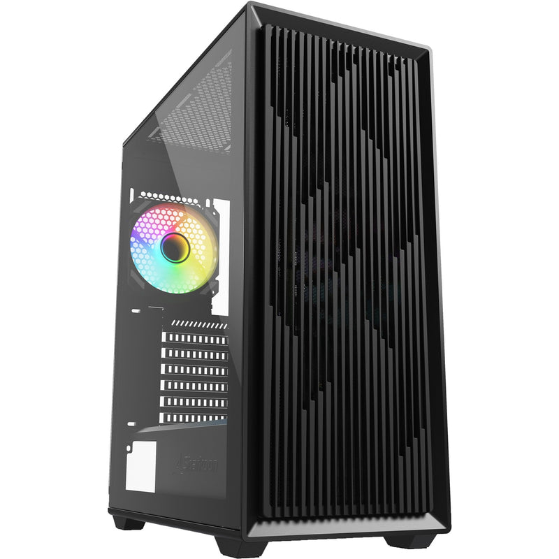 Afbeelding laden in galerijviewer, Sharkoon vk2 rgb midi tower behuizing (zwart | 2x usb-a | rgb | tempered glass)
