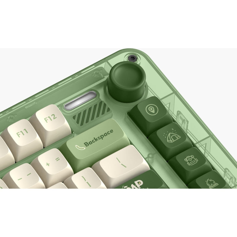 Afbeelding laden in galerijviewer, Iqunix zx75 camping wireless mechanical keyboard (groen, us lay-out (qwerty), cherry mx silent red, 75%, rgb leds, hot-swappable, double-shot pbt, 2.4ghz | bluetooth 5.1 | usb-c)
