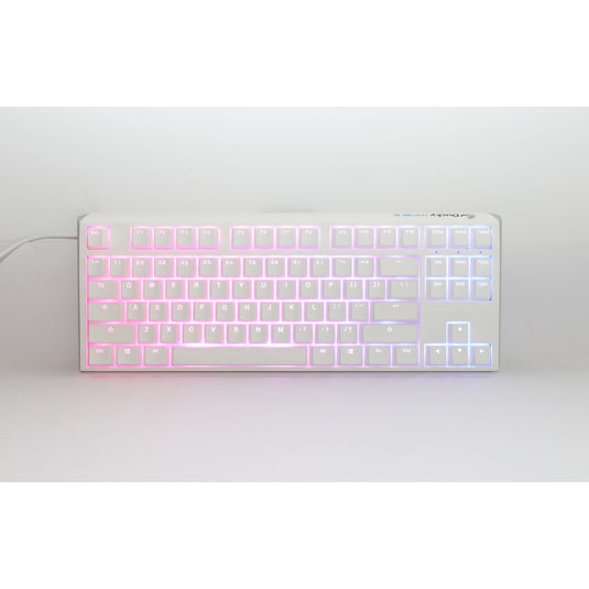 Ducky one 3 classic pure white tkl rgb mechanisch toetsenbord (wit, us lay-out (qwerty), cherry mx red, 80% (tkl), rgb leds, double-shot pbt, hot-swappable, quack mechanics)