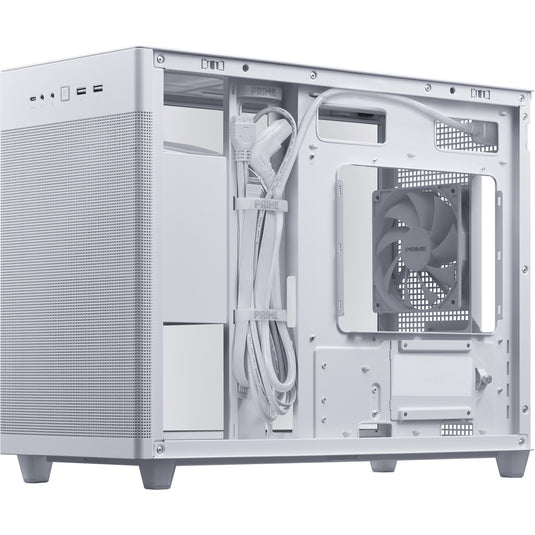 Asus prime ap201 midi tower behuizing (wit | 2x usb-a | 1x usb-c | tempered glass)