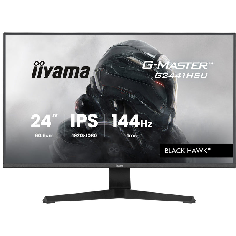 Afbeelding laden in galerijviewer, Iiyama g-master black hawk g2441hsu-b1 23.8 gaming monitor (zwart, hdmi, displayport, 2x usb-a, usb-b, 144 hz)
