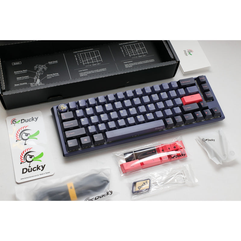 Afbeelding laden in galerijviewer, Ducky one 3 cosmic blue sf rgb mechanisch toetsenbord (donkerblauw, us lay-out (qwerty), cherry mx speed silver, 65%, rgb leds, double-shot pbt, hot-swappable, quack mechanics)
