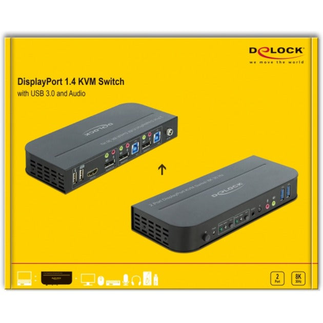 Afbeelding laden in galerijviewer, Delock displayport 1.4 + usb 3.0 en audio kvm-switch
