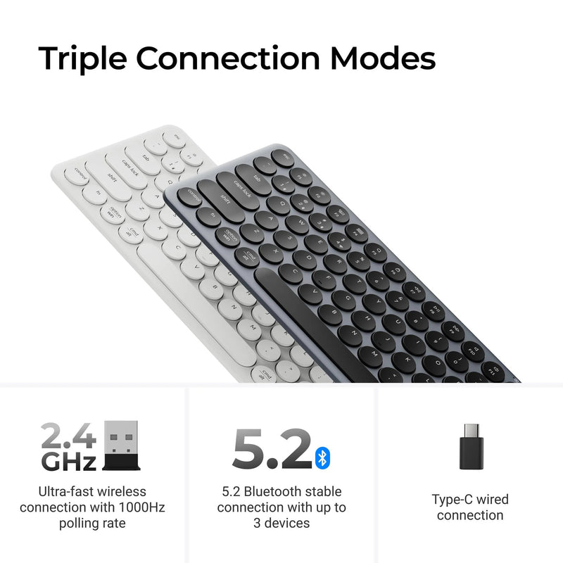 Afbeelding laden in galerijviewer, Keychron b3 pro-k8 toetsenbord (wit, us lay-out (qwerty), scissor switches, 75%, abs keycaps, 2.4 ghz | bluetooth | usb)

