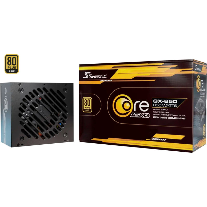 Afbeelding laden in galerijviewer, Seasonic core gx-650-v2 modulaire 650 watt voeding (zwart, 1x 12v-2x6, 2x pcie)
