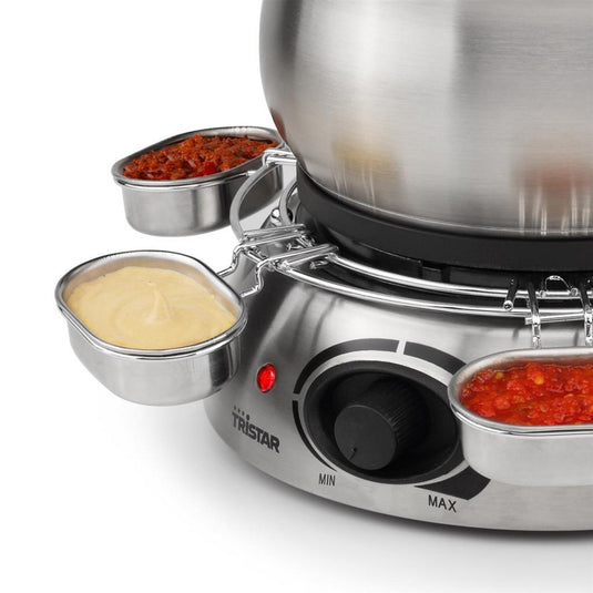 Tristar fo-1100 fondue (roestvrij staal, 8 personen, 1300 w, geschikt voor olie, chocolade en kaas)